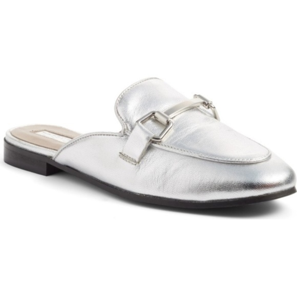 Topshop Shoes - TOPSHOP Kylie Loafer Mule Silver Size 7.5. NEW